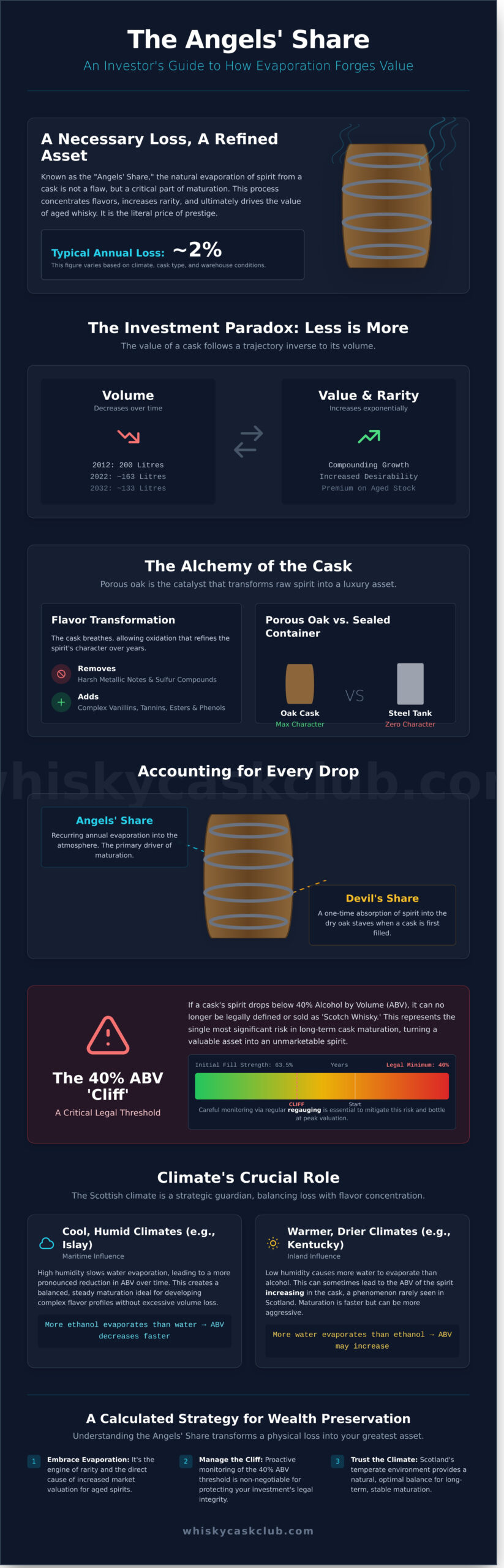 The Economics of Evaporation: Understanding the Angels’ Share Investment Impact - Infographic